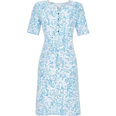 Ringella Katoenen nachthemd blauw panterprint Blauw vrouw 50 Ringella Katoenen nachthemd blauw panterprint Blauw vrouw 50