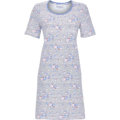 Ringella Katoenen nachthemd bloemen blauw Blauw vrouw 36 Ringella Katoenen nachthemd bloemen blauw Blauw vrouw 36