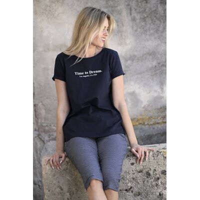 Katoenen Ringella pyjama blauw Blauw vrouw 38 Katoenen Ringella pyjama blauw Blauw vrouw 38