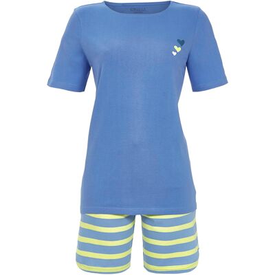 Ringella Katoen gestreepte shortama blauw Blauw vrouw 38 Ringella Katoen gestreepte shortama blauw Blauw vrouw 38