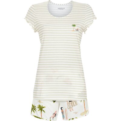 Zomerse gestreepte shortama Ringella Beige vrouw 46 Zomerse gestreepte shortama Ringella Beige vrouw 46