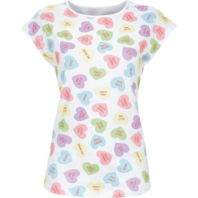 Katoenen pyjamashirt suikerhartjes Ringella Wit vrouw 40 Katoenen pyjamashirt suikerhartjes Ringella Wit vrouw 40