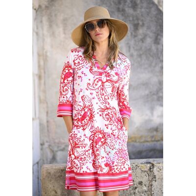 Ringella Bontgekleurd nachthemd paisley strepen Rood vrouw 46 Ringella Bontgekleurd nachthemd paisley strepen Rood vrouw 46