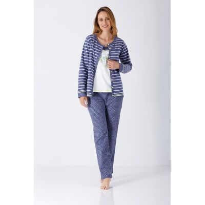 Hajo driedelig dames homewear-set Blauw vrouw 36/38 Hajo driedelig dames homewear-set Blauw vrouw 36/38