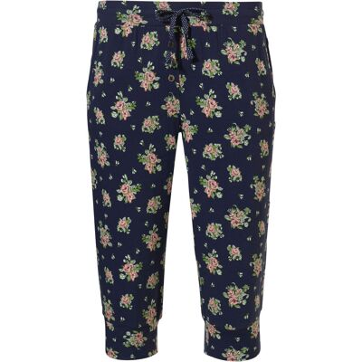 Blauwe capri broek roosjes Pastunette Blauw vrouw L Blauwe capri broek roosjes Pastunette Blauw vrouw L