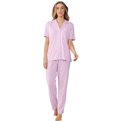 Pastunette Roze gestreepte doorknooppyjama Roze vrouw 40 Pastunette Roze gestreepte doorknooppyjama Roze vrouw 40