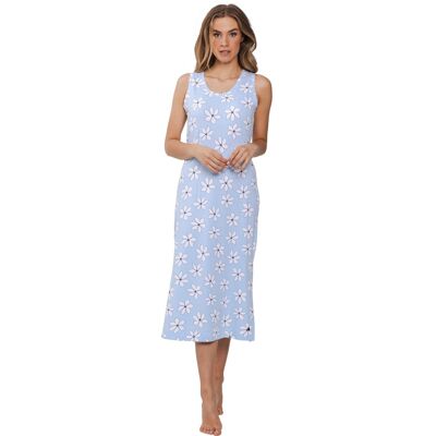 Rebelle Lang katoenen nachthemd bloemen Blauw vrouw 44 Rebelle Lang katoenen nachthemd bloemen Blauw vrouw 44