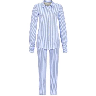 Ringella Helderblauwe strepen doorknooppyjama Blauw vrouw 46 Ringella Helderblauwe strepen doorknooppyjama Blauw vrouw 46