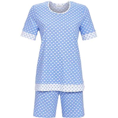 Ringella Katoenen shortama schelpen blauw Blauw vrouw 36 Ringella Katoenen shortama schelpen blauw Blauw vrouw 36