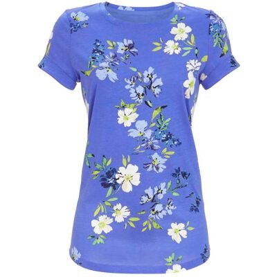 Blauw gebloemd pyjamashirt Ringella Blauw vrouw 50 Blauw gebloemd pyjamashirt Ringella Blauw vrouw 50