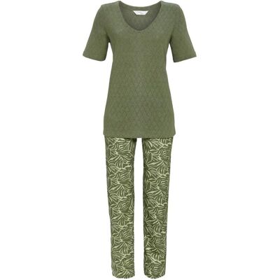 Ringella Tropisch groene pyjama katoen Groen vrouw 50 Ringella Tropisch groene pyjama katoen Groen vrouw 50