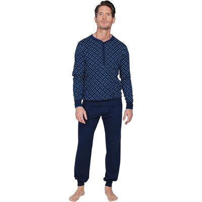 Katoenen heren pyjama donkerblauw Pastunette-S Blauw man 2XL Katoenen heren pyjama donkerblauw Pastunette-S Blauw man 2XL