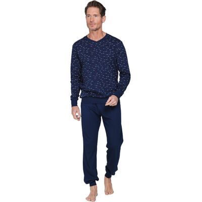Katoenen heren pyjama donkerblauw Pastunette-S Blauw man 2XL Katoenen heren pyjama donkerblauw Pastunette-S Blauw man 2XL