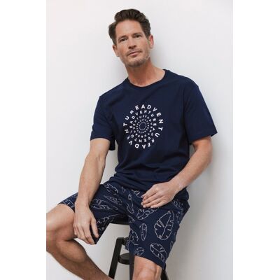 Pastunette Katoenen heren shortama adventure Blauw man XXXL Pastunette Katoenen heren shortama adventure Blauw man XXXL