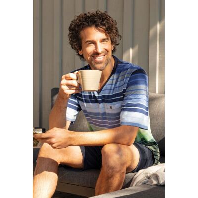 Heren shortama Hajo blauw gestreept Blauw man 50 Heren shortama Hajo blauw gestreept Blauw man 50