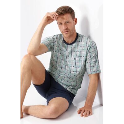 Geruite heren shortama Hajo Grijs man 56 Geruite heren shortama Hajo Grijs man 56