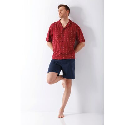 Rode doorknoop heren shortama Hajo Rood man 48 Rode doorknoop heren shortama Hajo Rood man 48