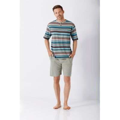 Hajo heren shortama gestreept Grijs man 52 Hajo heren shortama gestreept Grijs man 52