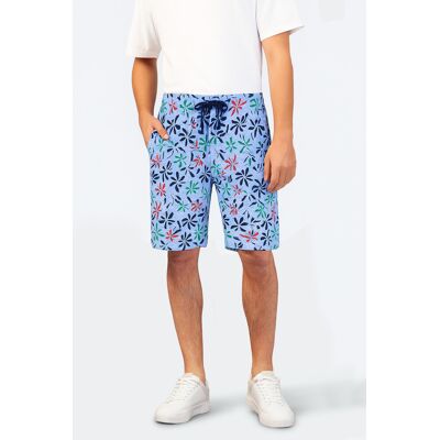 Hajo heren pyjamashort palm Blauw man 52 Hajo heren pyjamashort palm Blauw man 52
