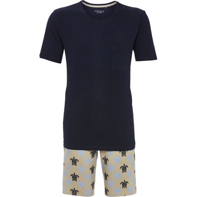 Ringella Katoenen heren schildpad shortama Blauw man 54 Ringella Katoenen heren schildpad shortama Blauw man 54