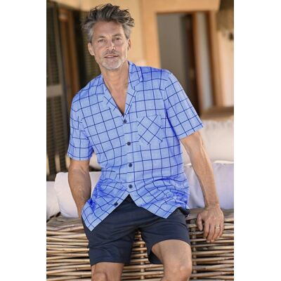 Ringella Katoenen heren doorknoopshortama lichtblauw Blauw man 52 Ringella Katoenen heren doorknoopshortama lichtblauw Blauw man 52