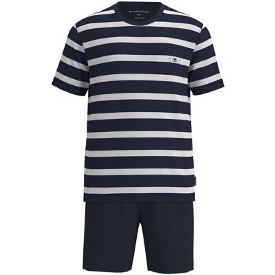 Blauw-wit gestreepte Tom Tailor heren shortama Blauw man 54 Blauw-wit gestreepte Tom Tailor heren shortama Blauw man 54