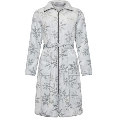 Rebelle Duurzame fleece badjas ijskristallen Grijs vrouw S Rebelle Duurzame fleece badjas ijskristallen Grijs vrouw S
