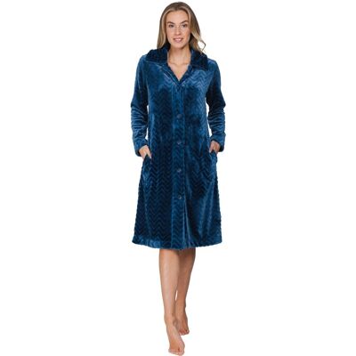 Flanellen dames badjas donkerblauw Pastunette-S Blauw vrouw L Flanellen dames badjas donkerblauw Pastunette-S Blauw vrouw L