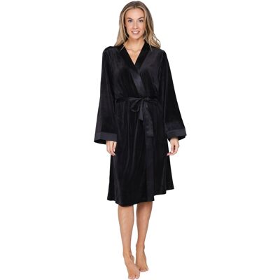 Velours dames badjas zwart Pastunette Premium-S Zwart vrouw XL Velours dames badjas zwart Pastunette Premium-S Zwart vrouw XL