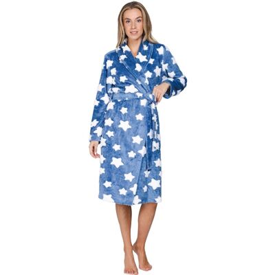 Fluweelzachte dames badjas blauw MyRebelle-S Blauw vrouw S Fluweelzachte dames badjas blauw MyRebelle-S Blauw vrouw S