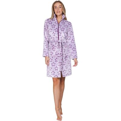 Flanellen dames badjas donkerpaars MyRebelle-S Paars vrouw L Flanellen dames badjas donkerpaars MyRebelle-S Paars vrouw L
