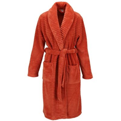 Fluweelzachte dames badjas terracotta Ringella Oranje vrouw 38 Fluweelzachte dames badjas terracotta Ringella Oranje vrouw 38