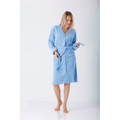 Blauwe dames badjas Hajo Blauw vrouw 48/50 Blauwe dames badjas Hajo Blauw vrouw 48/50