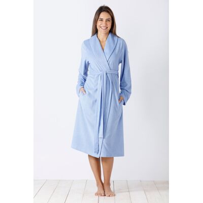 Blauwe badstof dames badjas Hajo Blauw vrouw 36/38 Blauwe badstof dames badjas Hajo Blauw vrouw 36/38
