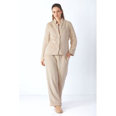 Teddy fleece dames lounge set gebroken wit Hajo Beige vrouw 48/50 Teddy fleece dames lounge set gebroken wit Hajo Beige vrouw 48/50