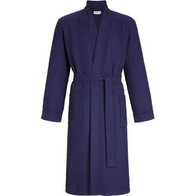 Ringella Wafelpatroon badjas blauw uniseks Blauw man XL Ringella Wafelpatroon badjas blauw uniseks Blauw man XL