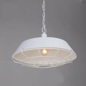Groenovatie Witte Vintage Industriële Hanglamp - Kooflamp Groenovatie Witte Vintage Industriële Hanglamp - Kooflamp