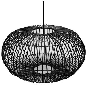 Groenovatie Handgemaakte Rieten Hanglamp - Natuurlijke, Zwarte, 40cm Groenovatie Handgemaakte Rieten Hanglamp - Natuurlijke, Zwarte, 40cm