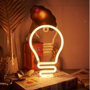 Groenovatie LED Neon Wandlamp "Lampje", Op Batterijen en USB, 26x20x2cm, Warm Wit Groenovatie LED Neon Wandlamp "Lampje", Op Batterijen en USB, 26x20x2cm, Warm Wit