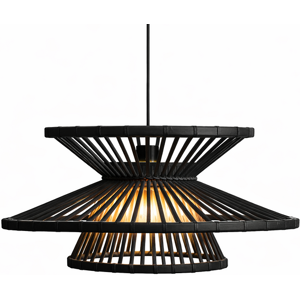 Groenovatie Bamboe Hanglamp, Handgemaakt, Zwart, ⌀60 cm Groenovatie Bamboe Hanglamp, Handgemaakt, Zwart, ⌀60 cm