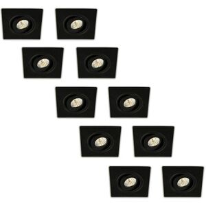 Groenovatie Inbouwspot LED 3W, Vierkant, Kantelbaar, Aluminium, Dimbaar, Zwart, 10-Pack Groenovatie Inbouwspot LED 3W, Vierkant, Kantelbaar, Aluminium, Dimbaar, Zwart, 10-Pack