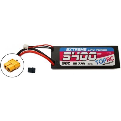TRC Car Lipo 50c 7,4 volt 5400mah met XT90 Stekker & Verloopstekker geschikt voor Traxxas TRC Car Lipo 50c 7,4 volt 5400mah met XT90 Stekker & Verloopstekker geschikt voor Traxxas