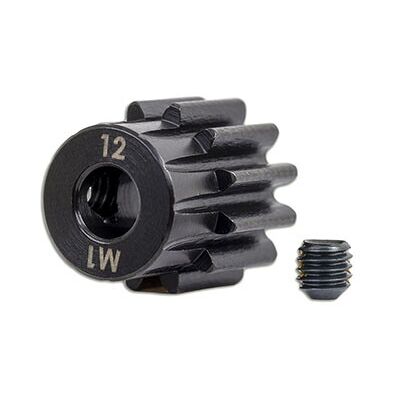 Traxxas - Gear, 12-T pinion (1.0 metric pitch) (fits 5mm shaft)/ set screw (TRX-6482X) Traxxas - Gear, 12-T pinion (1.0 metric pitch) (fits 5mm shaft)/ set screw (TRX-6482X)