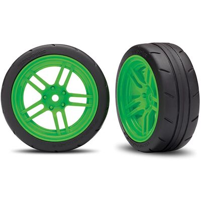 Traxxas - Tires and wheels, assembled, glued (split-spoke green wheels, 1.9" Response tires) (front) (2) (VXL rated) (TRX-8373G) Traxxas - Tires and wheels, assembled, glued (split-spoke green wheels, 1.9" Response tires) (front) (2) (VXL rated) (TRX-8373G)