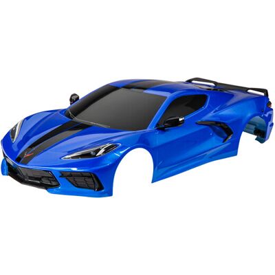 Traxxas Body, Chevrolet Corvette Stingray, complete (blue) (painted, decals applied) (includes side mirrors, spoiler, grilles, vents, & clipless mounting) Traxxas Body, Chevrolet Corvette Stingray, complete (blue) (painted, decals applied) (includes side mirrors, spoiler, grilles, vents, & clipless mounting)