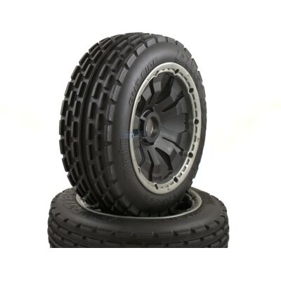 King Motor Set voorwielen "Dirt Buster" compleet met Poison velgen zwart - Baja King Motor Set voorwielen "Dirt Buster" compleet met Poison velgen zwart - Baja