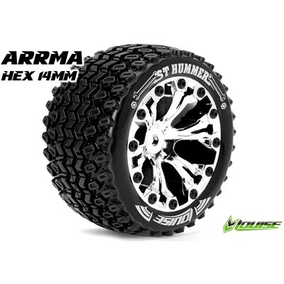 Louise ST-HUMMER Soft Banden - 2.8" Velgen Zwart - Hex 14mm (electro 4WD: FR/RR) Louise ST-HUMMER Soft Banden - 2.8" Velgen Zwart - Hex 14mm (electro 4WD: FR/RR)