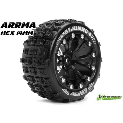 Louise ST-JUMBO Soft Banden - 2.8" Velgen Black Chrome - Hex 14mm (electro 4WD: FR/RR) Louise ST-JUMBO Soft Banden - 2.8" Velgen Black Chrome - Hex 14mm (electro 4WD: FR/RR)