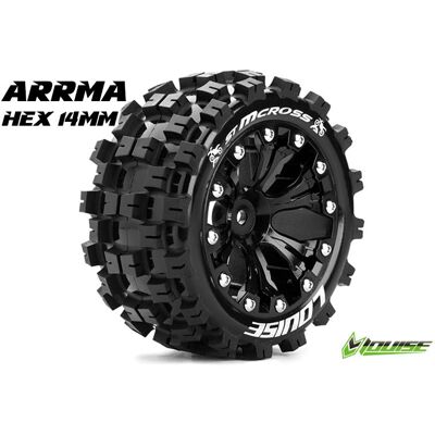 Louise ST-MCROSS Soft Banden - 2.8" Velgen Black Chrome - Hex 14mm (electro 4WD: FR/RR) Louise ST-MCROSS Soft Banden - 2.8" Velgen Black Chrome - Hex 14mm (electro 4WD: FR/RR)