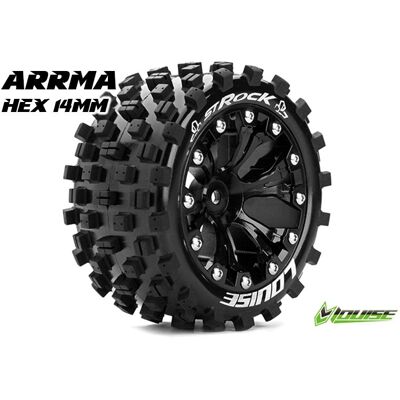 Louise ST-ROCK Soft Banden - 2.8" Velgen Black Chrome - Hex 14mm (electro 4WD: FR/RR) Louise ST-ROCK Soft Banden - 2.8" Velgen Black Chrome - Hex 14mm (electro 4WD: FR/RR)